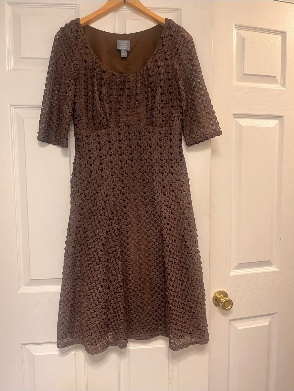 Rabbit Rabbit Rabbit Crocheted grayish Midi Dress 8 - Picture 2 of 10